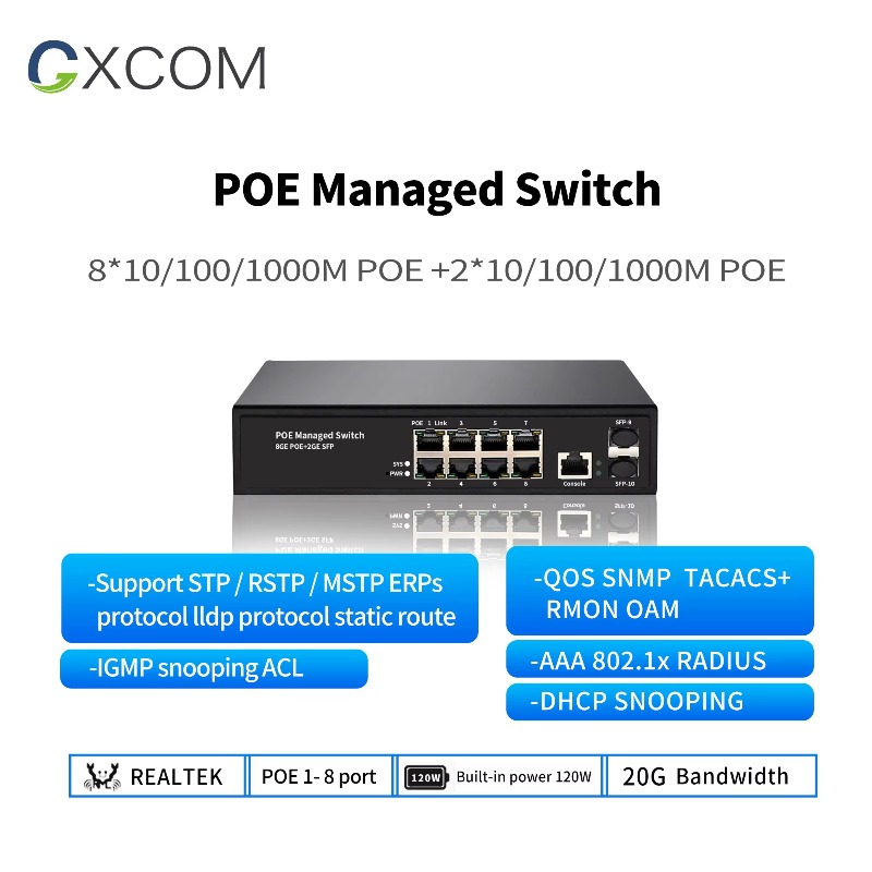 工場出荷時の状態の8ポートギガビットL2管理型ネットワークス - Managed Gigabit Poe Switch 8 Port 802.3At のレビューと価格