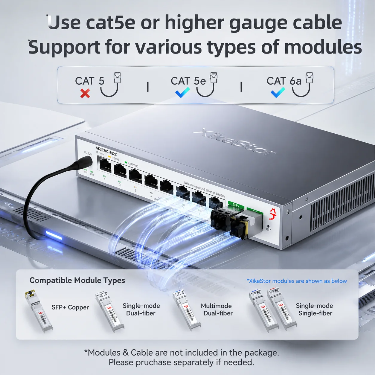 XikeStor SKS3200-8E2X 8ポート 2.5 - Sfp+ 10G Managed Switch 8 Port のレビューと価格